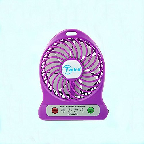 YL-VV@ Taidea UF-TDF01 Mini Portable Outdoor Mute 3 Speeds Computer USB 18650 Rechargeable Battery Fan Table Fan... N2