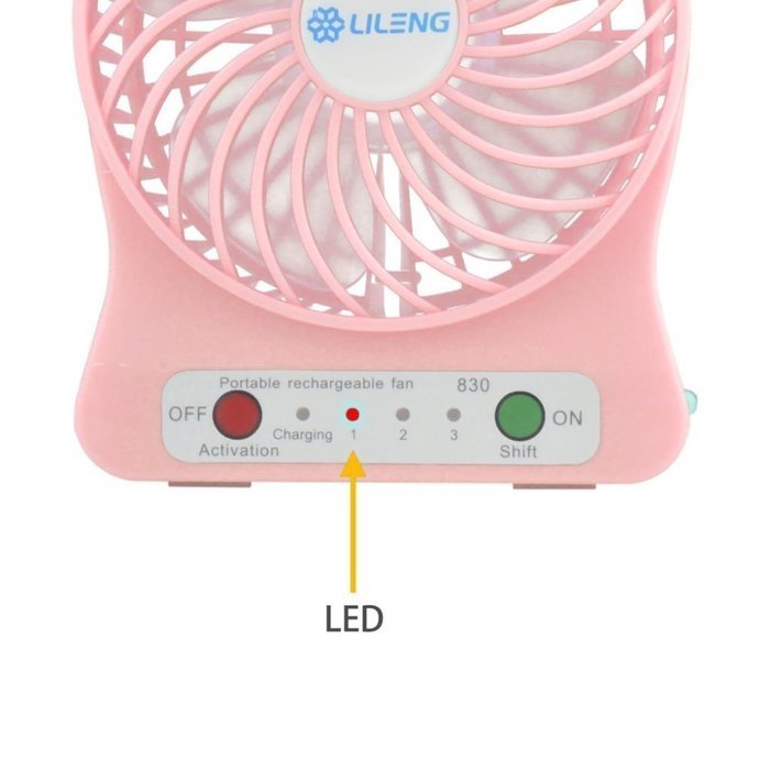 Summarytip Portable Mini USB Fan 4-inch Vanes 3 Speeds Rechargeable Desktop Fan Battery/ USB Powered (White) N13