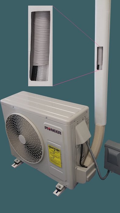 Decorative PVC Line Cover Kit for Mini Split Air Conditioners and Heat Pumps N6