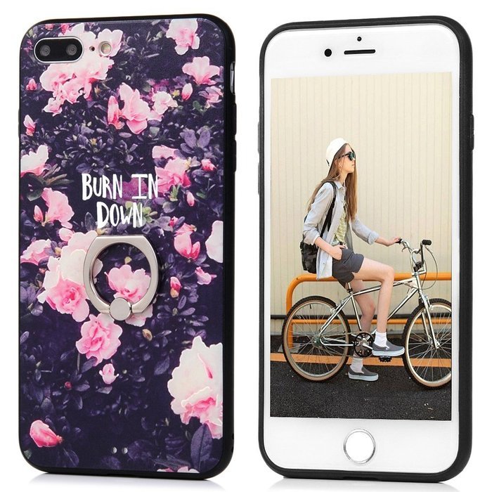 Badalink iPhone 7 Plus Case (5.5") 360 Degree Rotating Ring Holder Kickstand Shockproof Soft TPU Bumper Frame... N18