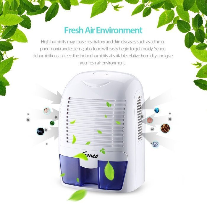 Seneo Mini Air Dehumidifier Compact Moisture Absorber for Home Closet Basements Kitchen Office N11