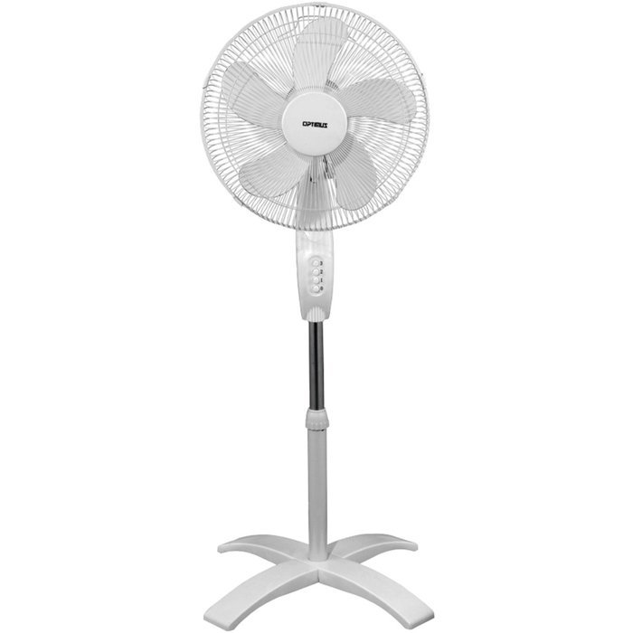 Optimus F-1701 16-Inch Wave Oscillating 3-Speed Stand Fan, White