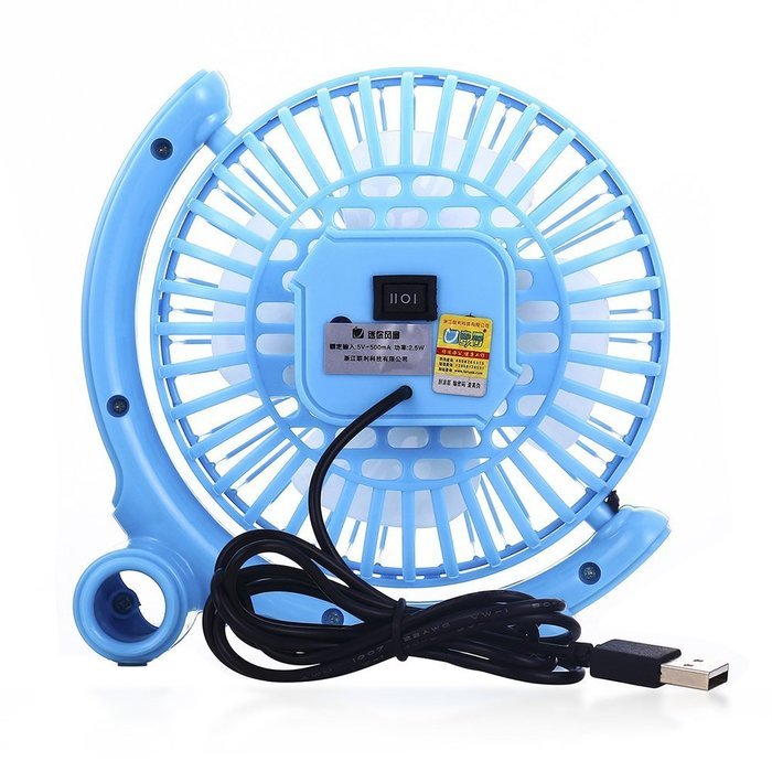 USB Desk Fan Small Personal Fan USB Powered with Two Speed, Metal Design and Quiet, 4" (Blue) N2