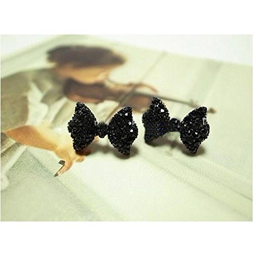 Fashion Women Cute Crystal Rhinestone Bow Ear Stud Bowknot Tie Earrings N3