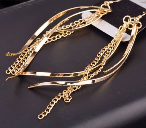 CharmingPlated silver Fashion Stylish Lady Dangle Ear Stud Hoop Earrings N4