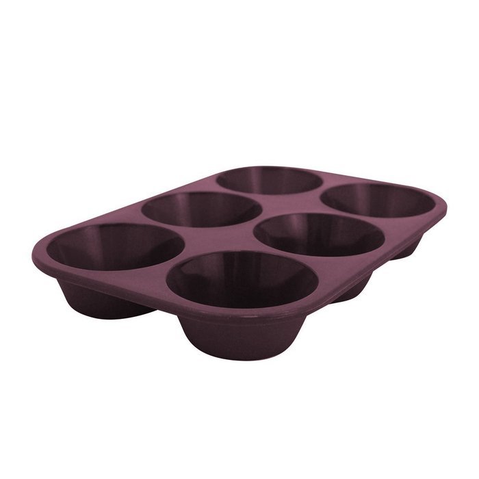 Marathon Housewares KW200010RD Premium Silicone 6 Cup Standard Size Muffin Pan, Red N5