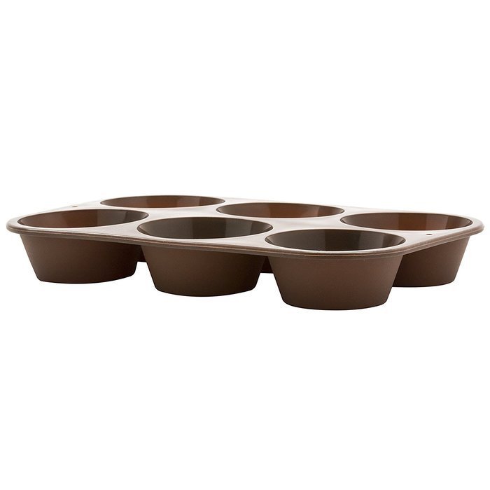 Marathon Housewares KW200010RD Premium Silicone 6 Cup Standard Size Muffin Pan, Red N6