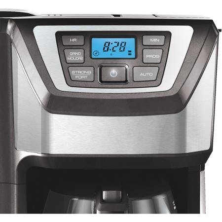 12-Cup, Mill and Brew, Programmable Coffee Maker With Grinder, Gray