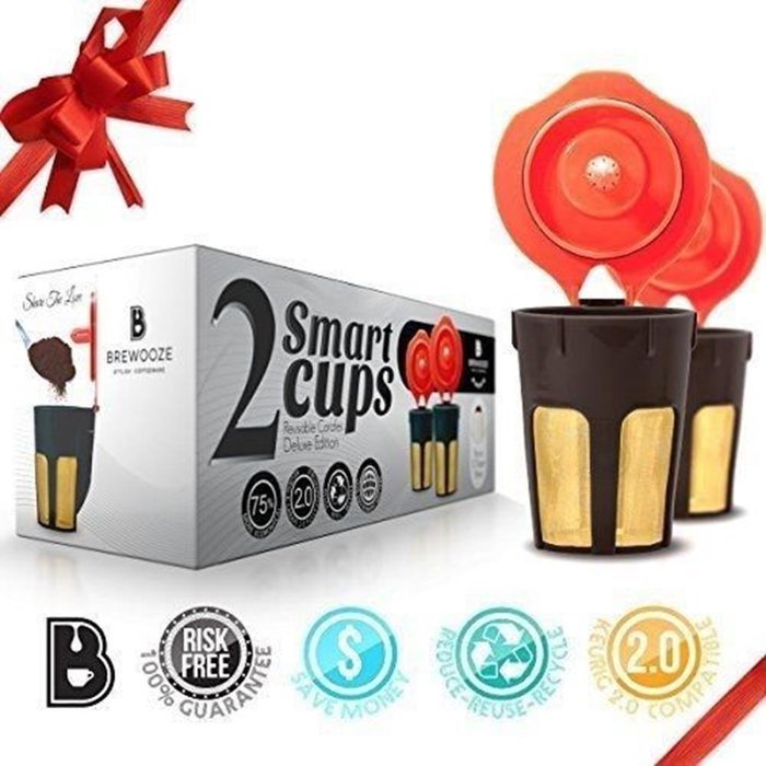 Coffee & Tea Makers Brewooze 5127904 Reusable Carafe Pod Filter Reusable Cup for Keurig 2.0 K... New