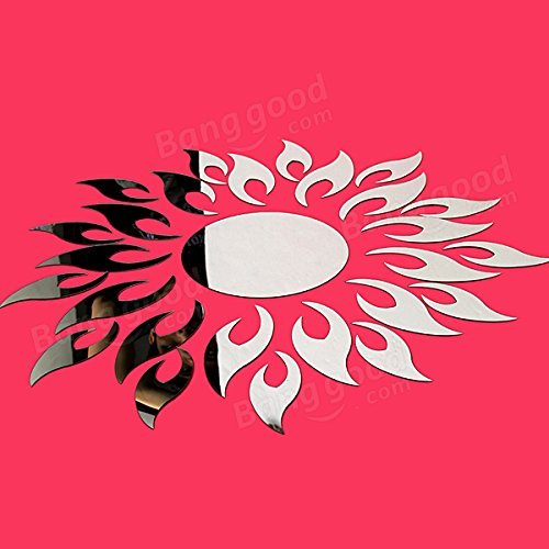 Pink Lizard Acrylic 3D Sunflower Mirror Effect Wall Sticker Decal N4