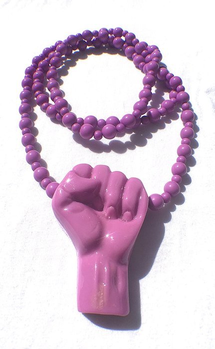 Power to the people / purple necklace made of resin simple bead necklace pendant style purple pride necklace N3
