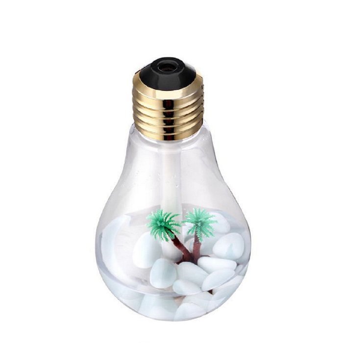 Tsonmall Air Humidifier 400ml Bulb Shape USB Mini Desktop Aroma Cool Mist Humidifier Air Diffuser for Home Office N2