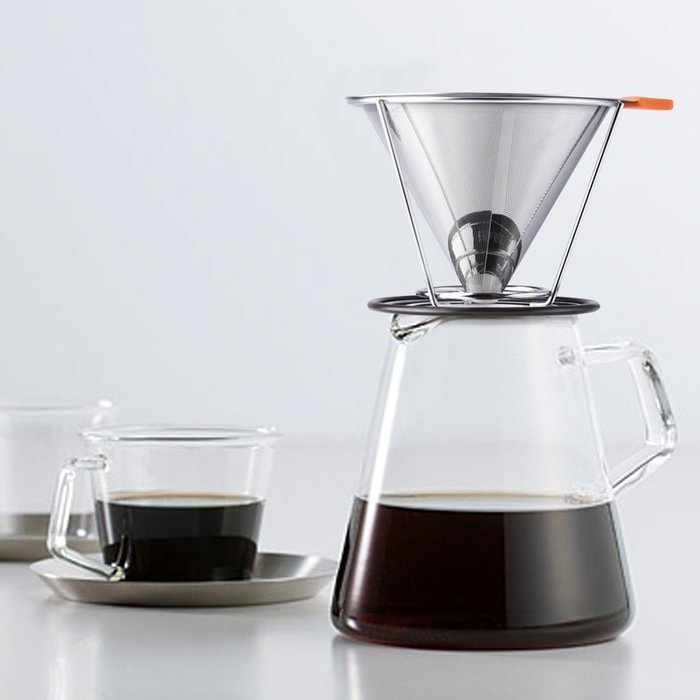 Decembervii Portable Reusable Stainless Steel double mesh Pour Over Coffee Filter with Upgraded Cup Paperless... N2