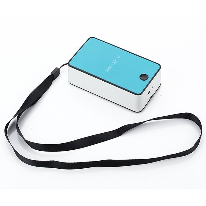 Dealglad Portable USB Rechargeable Desk Hand-held Mini Cooli Bladeless Cooler Air Conditioner Cooling Fan (Blue) N7