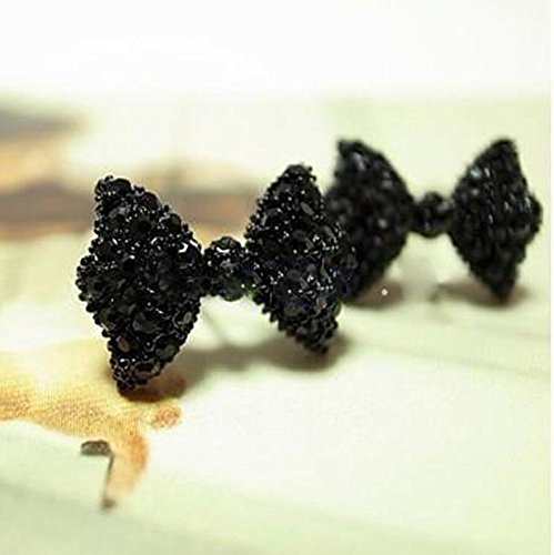 Fashion Women Cute Crystal Rhinestone Bow Ear Stud Bowknot Tie Earrings N5