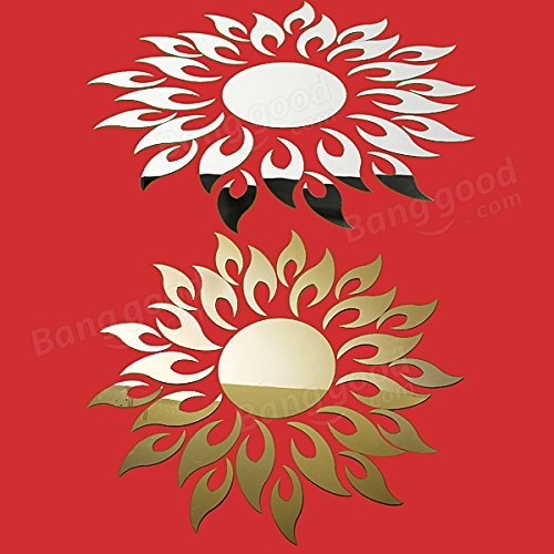 Pink Lizard Acrylic 3D Sunflower Mirror Effect Wall Sticker Decal N5