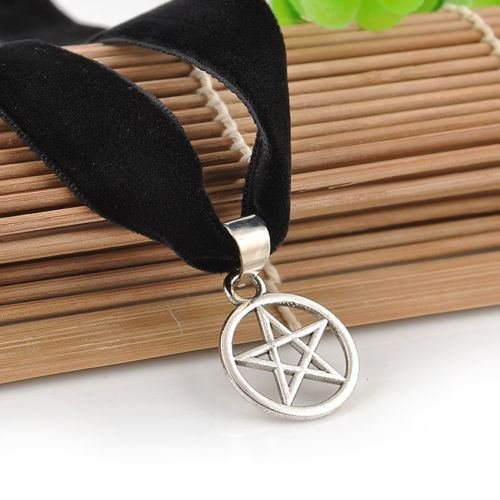 New Vintage Gothic Style Womens Pentagram Pendant Chocker Necklace Charm Jewelry N2