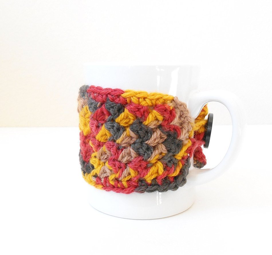 Crochet Coffee Mug Cozy, Cup Cozy, Tea Mug Sweater, Autumn Harvest Colors