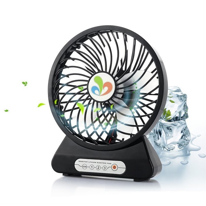 Touchshop Portable USB Rechargeble Desktop/Handhold Fan 5 Blades Electric Fan Powered by USB/2200mAh 18650 Battery N5