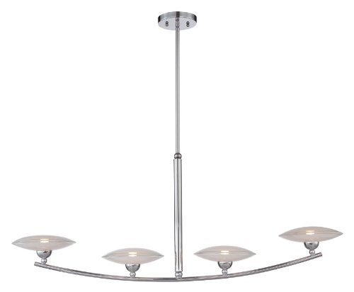 Lite Source LS-19564 Island Pendant with Frosted Glass Shades, Chrome Finish by Lite Source