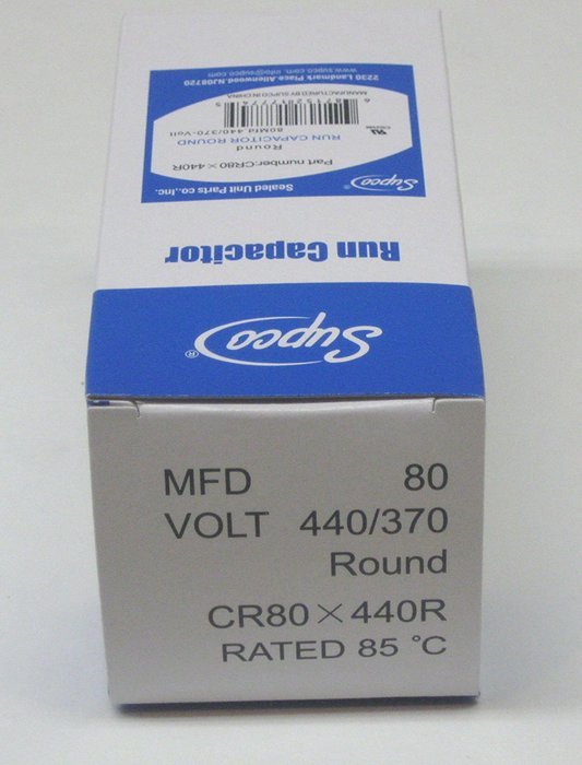 SUPCO CR80X440R HVAC Round Fan Motor Run Capacitor 80 MFD/UF 440 Volts N2