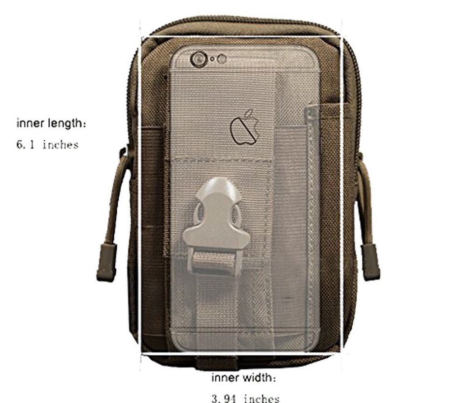 LefRight Nylon Tough Duty Military Tactical Molle EDC Compatible Universal Security Pack Casual Waist Bag, Coyote... N4