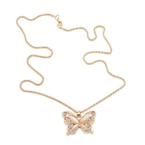 Rose Gold butterfly Pendant Necklace Stainless steel Fashion Women Jewelry gift N4
