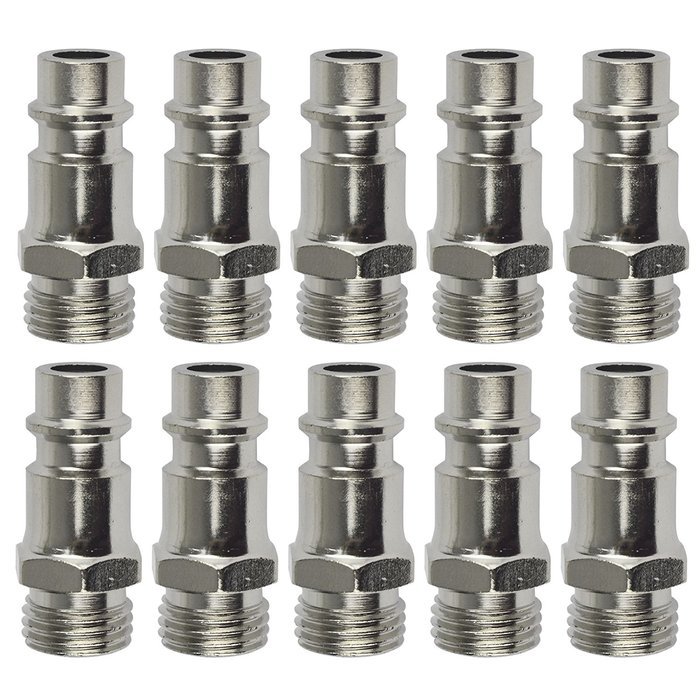 Euro Air Line Hose Fitting Connector Quick Release 1/4 BSP Male Thread 10pk by AB Tools