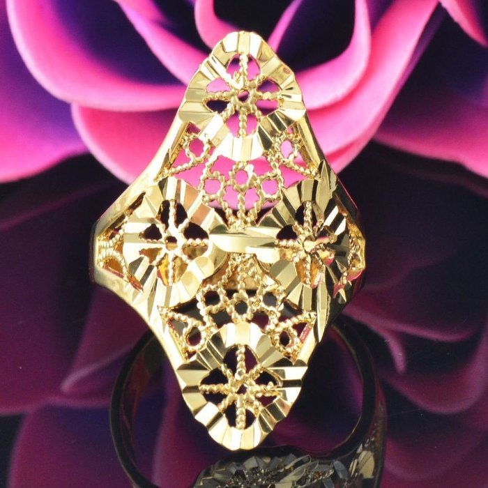 Luxury Hollow Gold Filled Charm Junoesque rings Size 9 Jewelry Wedding Party N3
