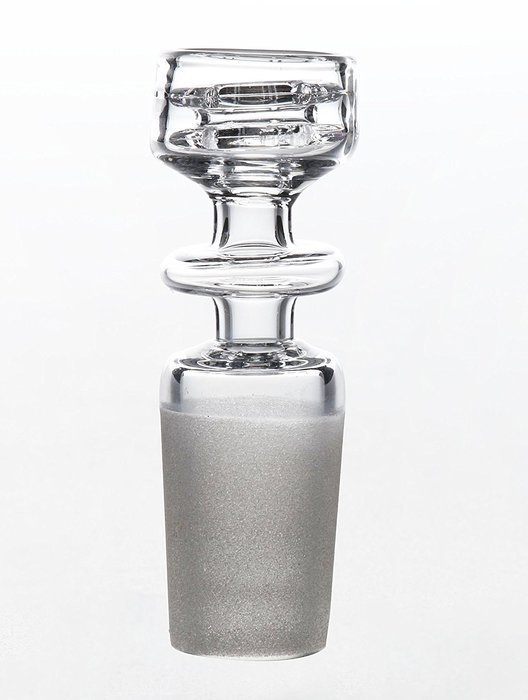MERITOP Pure Crystal Quartz Double Stack Stacker Diamond Knot (14mm Male) N5