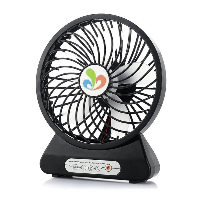 Touchshop Portable USB Rechargeble Desktop/Handhold Fan 5 Blades Electric Fan Powered by USB/2200mAh 18650 Battery N6