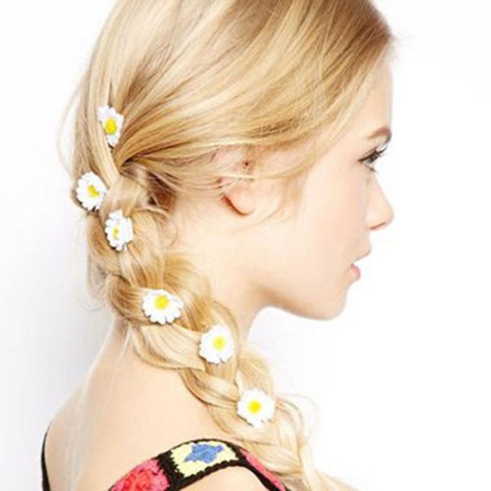 Fashion Flower Daisy Hair Clip Hairpin Accessories Slide hot White 6PCS
