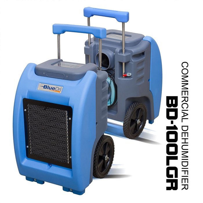 BlueDri BD-100LGR Green Commericial Dehumidifier for Water Damage Restoration Flood Moisture Mold Removal Water... N3