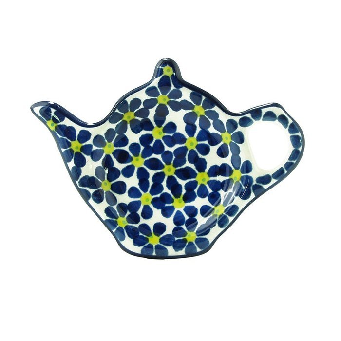 Polish Pottery Teapot Teabag Holder Boleslawiec Poland Traditional Stoneware Pattern 766-ylwdt