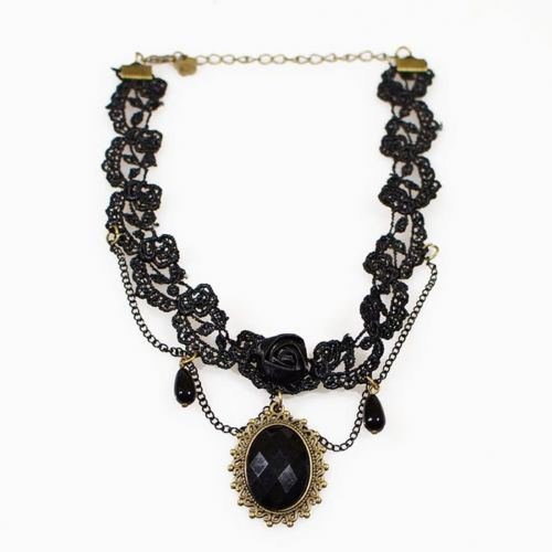 Vintage Gothic Lolita Choker Necklace Victorian Vampire Jewellery Pendant N3