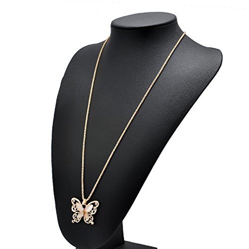 Rose Gold butterfly Pendant Necklace Stainless steel Fashion Women Jewelry gift N6