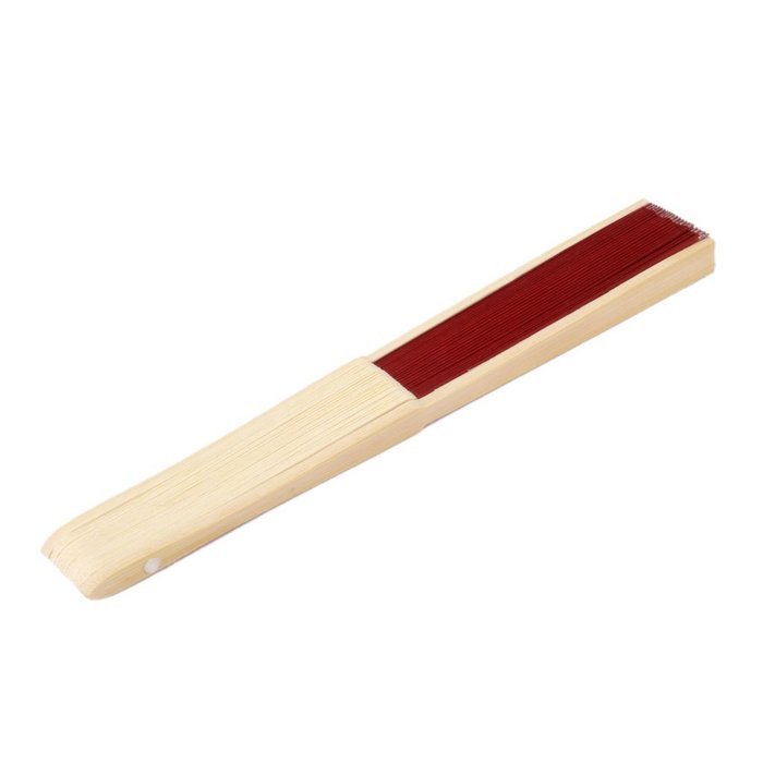 Chinese Folding Bamboo Fan Retro Hand Fan Wedding Party Favor Fan Wine Red N3
