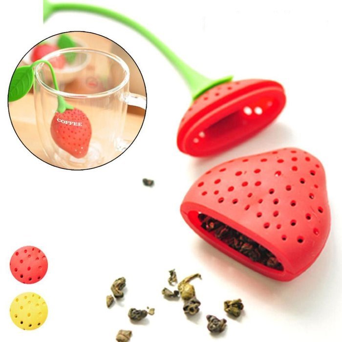 4 Silicone Tea Infusers, Strawberry & Citrus Shapes