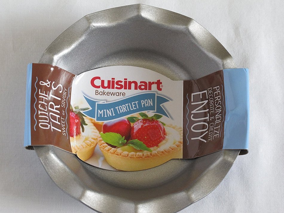Cuisinart 4 Piece Fluted Tartlet Pan Set, Mini, Steel Gray