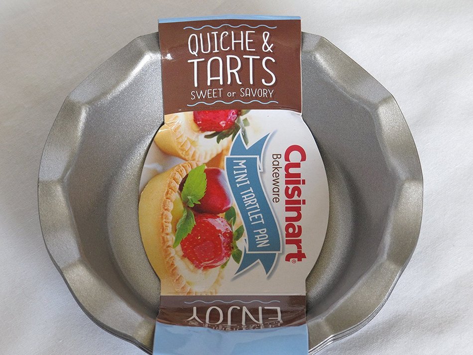 Cuisinart 4 Piece Fluted Tartlet Pan Set, Mini, Steel Gray N2