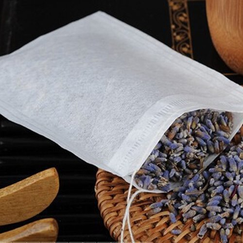 HARULU 100 pcs Empty Teabags String Heat Seal Filter Paper Herb Loose Tea Bags
