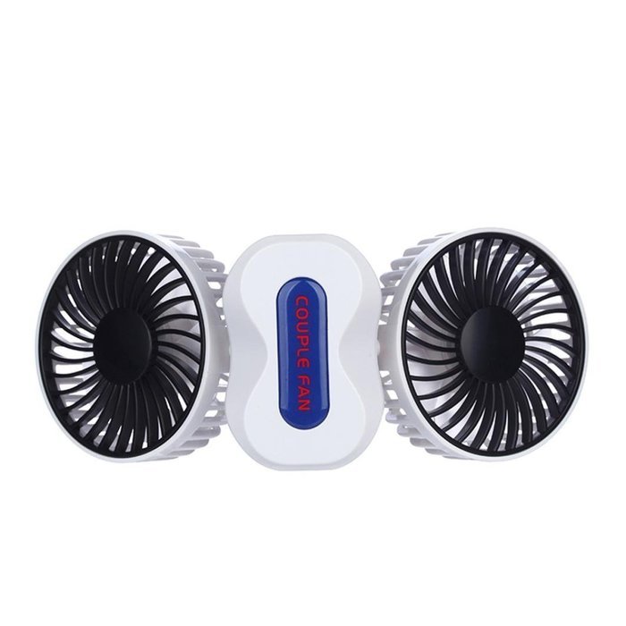 Veeki Couples Mini Fan Dual Head Portable USB Rechargeable Personal Fan Quiet Operation Desktop Fan base beautiful...