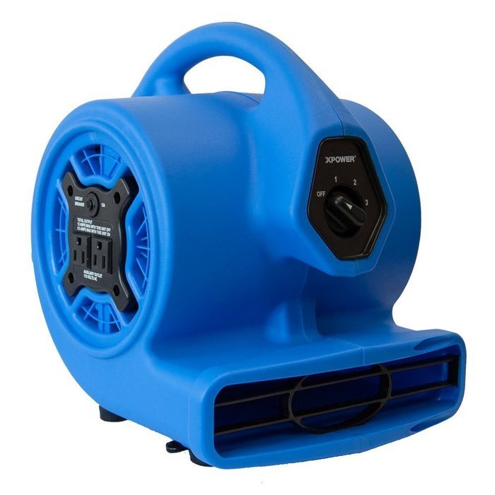 XPOWER P-100A 3 Speeds Mini Air Mover with Built-In Dual Outlets for Daisy Chain