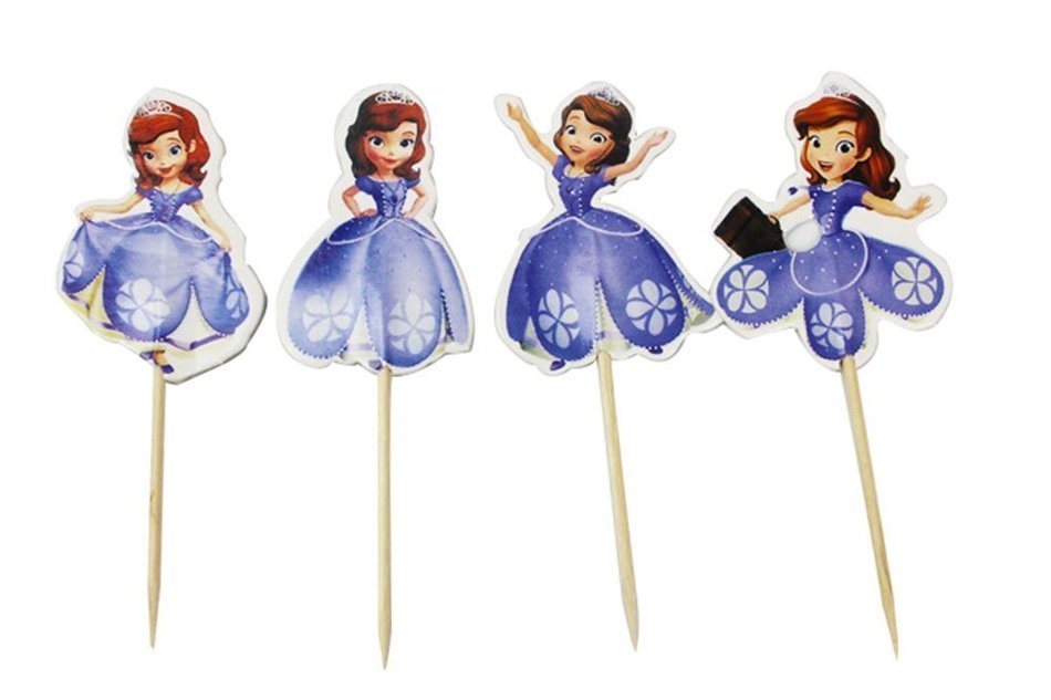 BETOP HOUSE 24-Piece Princess Sofia Decorative Cupcake Toppers