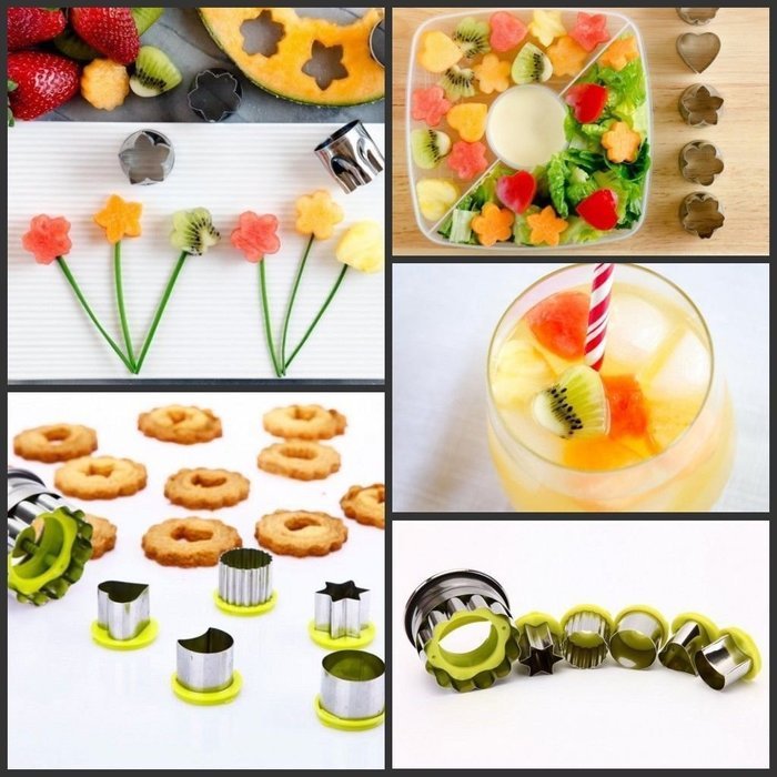 JCNCE 6pcs Stainless Steel Moon Star Shape Biscuit Cake Cookie Cutters Baking Mould