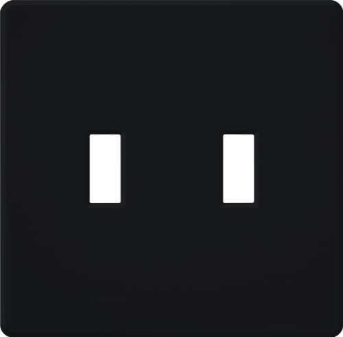 Lutron FG-2-BL Fassada 2-Gang Toggle Wallplate, Black, 1-Pack by Lutron