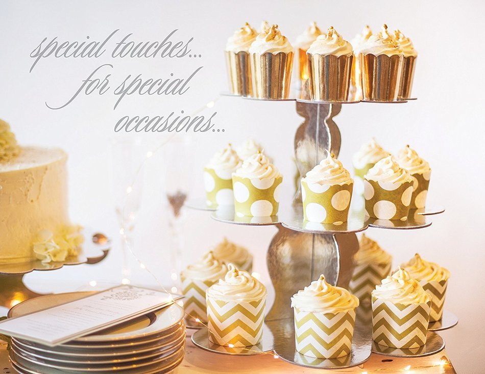 Simply Baked Petite Paper Baking Cup, Metallic Gold, 20-Pack, Entertain with Ease and Style, Serve Cupcakes, Ice... N4