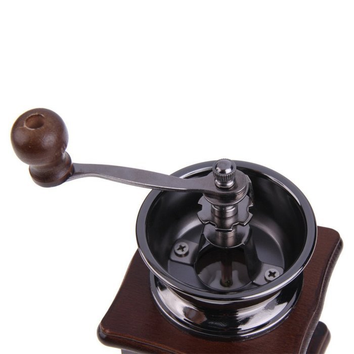DIU# brand new antique Mini Manual Coffee Mill Wood Stand Bowl Antique Hand Coffee Bean Grinder N2