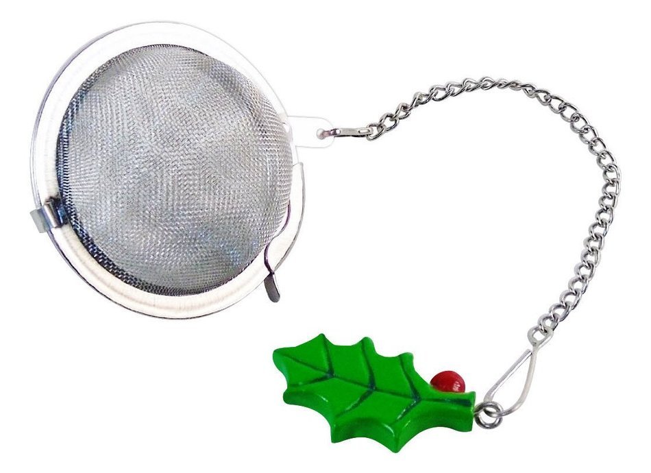 2&rdquo; Stainless Steel Tea Ball ​​Infusers, Set of 4 Assorted Holiday Charms On Chains​.​ N3