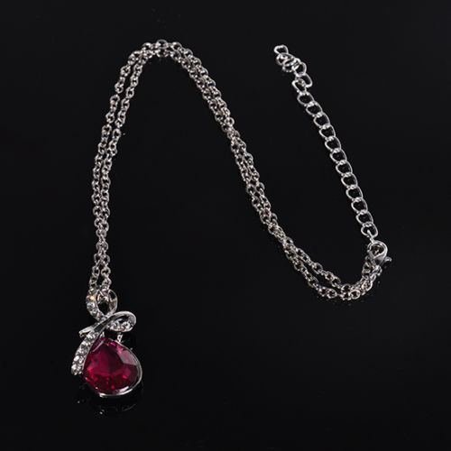 Charm New Girl's Women's Rhinestone Chain Crystal Necklace Pendant W87 (blue) N3